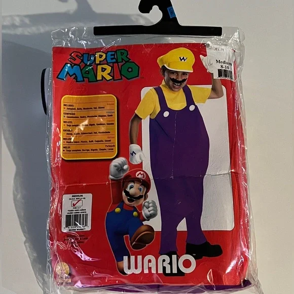 NEW Wario Halloween costume Boys M 8-10